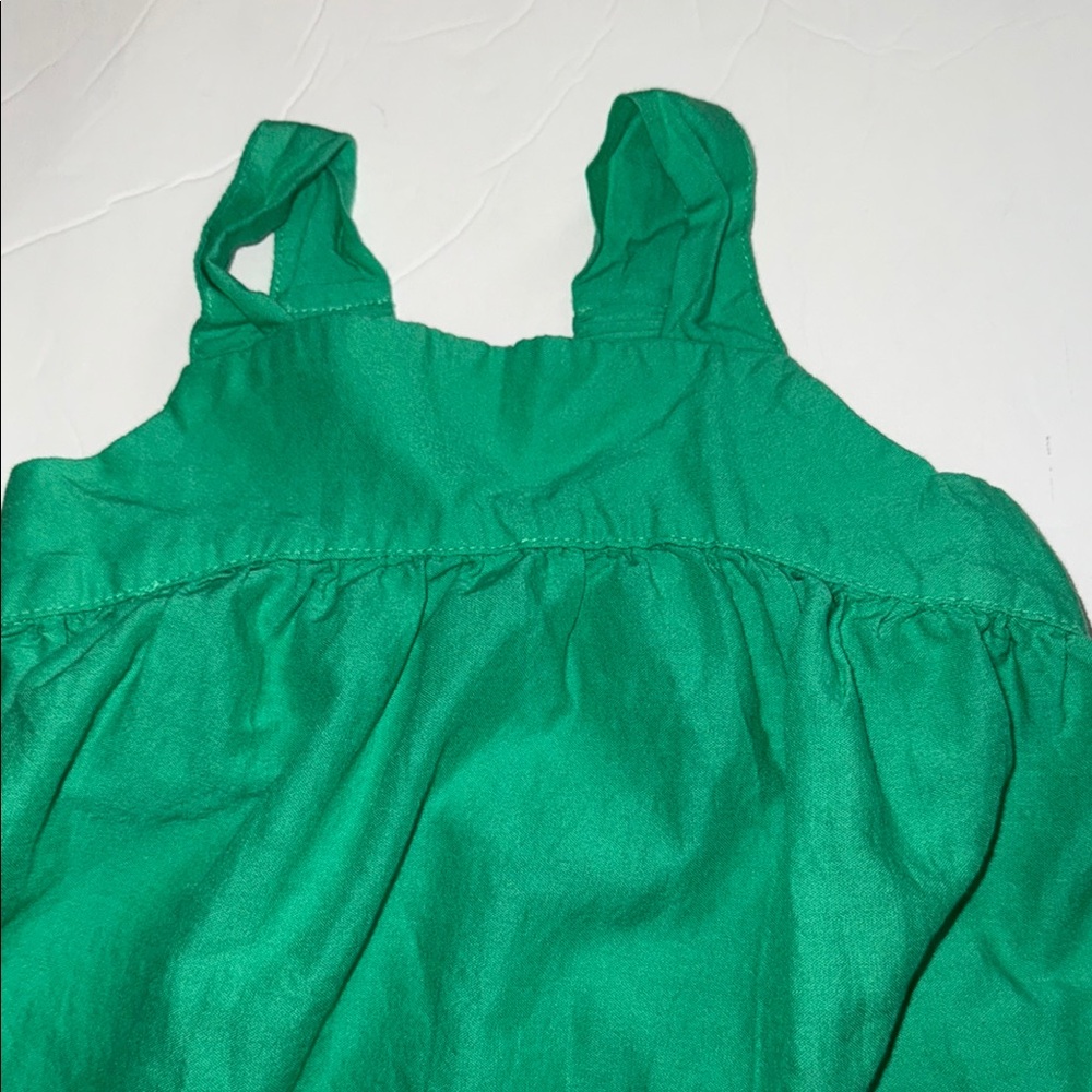 Old Navy Toddler Green Sleeveless Sundress with Embroidered White Palm Trees 5T - Picture 3 of 5